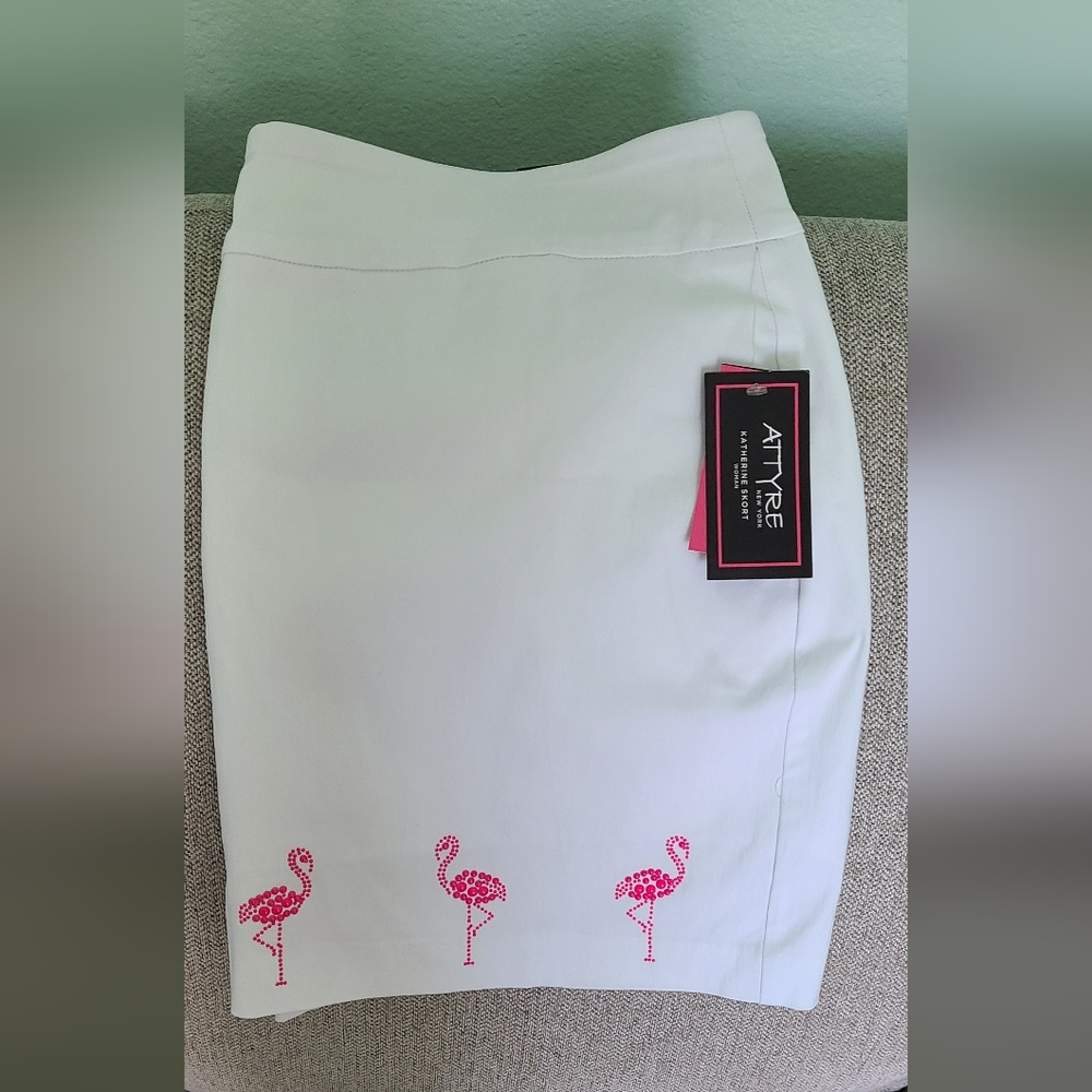 NW Attyre New York White Flamingo Skort Womens Size 18W
